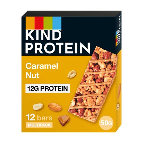 KIND Protein Caramel Nut Snack Bars Multipack 12 x 50g (Pack of 3)