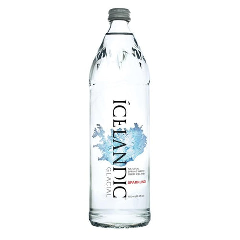 Icelandic Glacial Sparkling Mineral Water Glass Bottle 750ml (Pack of 3)