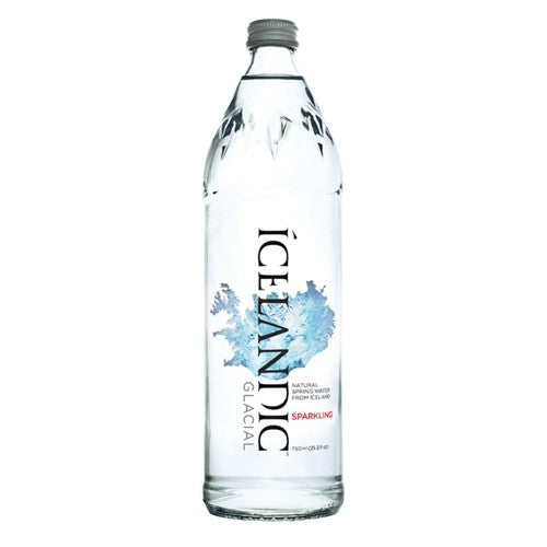 Icelandic Glacial Sparkling Mineral Water Glass Bottle 750ml (Pack of 3)