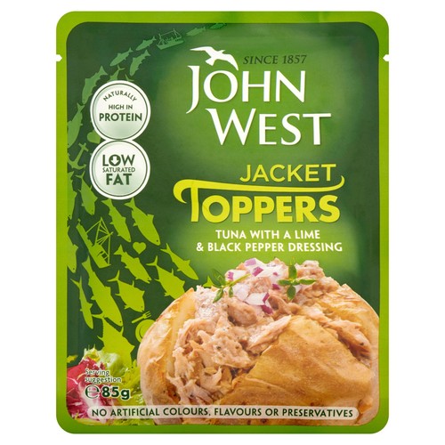 John West Jacket Toppers Tuna With a Lime Black Pepper Dressing 85g (Pack 3)
