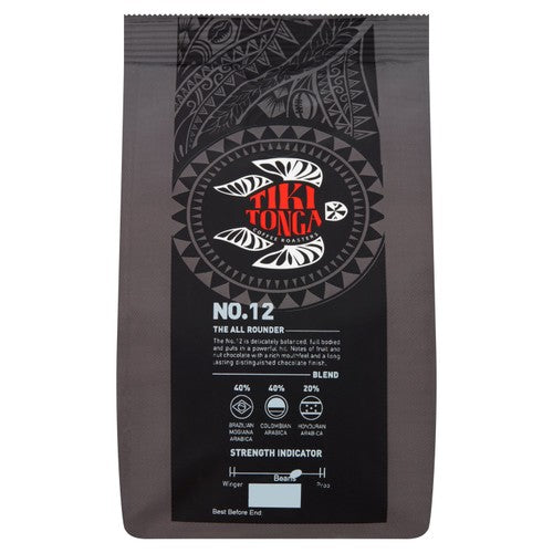 Tiki Tonga Blend No.12 Whole Coffee Beans 227g (Pack of 2)