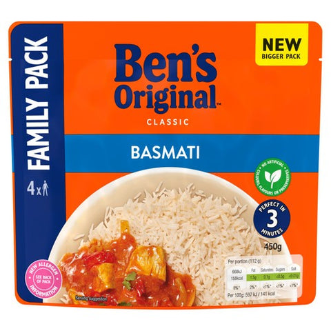 Ben's Original Basmati Microwave Rice Family Pack 450g (Pack of 2)