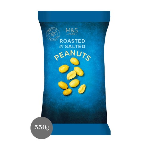 M&S Roasted & Salted Peanuts 550g (Pack of 3)