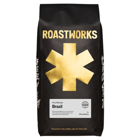 Roastworks Pe De Cedro Brazil Whole Bean Coffee 1kg (Pack of 2)