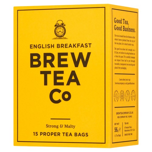 Brew Tea Co English Breakfast Tea Bags 15's (Pack of 3)
