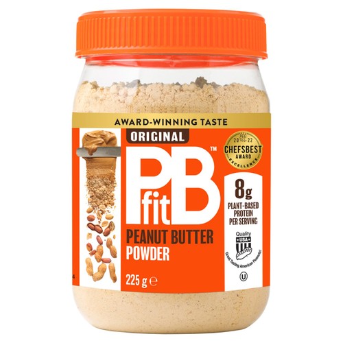 PBfit Peanut Butter Powder - 87% Less Fat and High Protein 225g (Pack of 2)