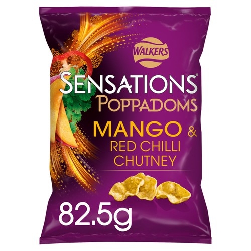 Sensations Mango & Chilli Chutney Sharing Bag Poppadoms 82.5g (Pack of 6)