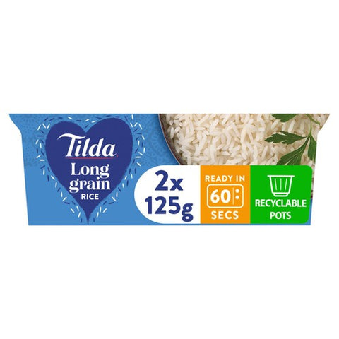 Tilda Pots Long Grain Rice 250g (Pack of 3)
