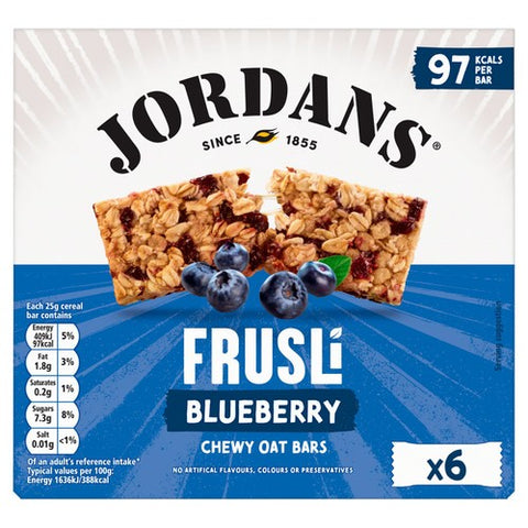 Jordans Frusli Juicy Blueberries Cereal Bars 6 x 25g (Pack of 3)