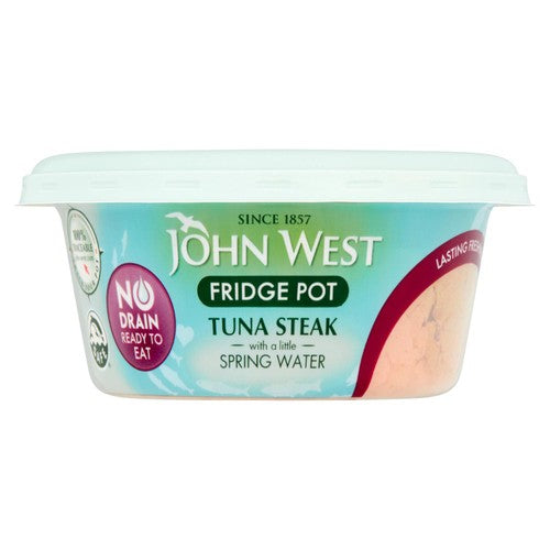 John West No Drain Fridge Pot Tuna Steak Spring Water 110g (Pack 3)