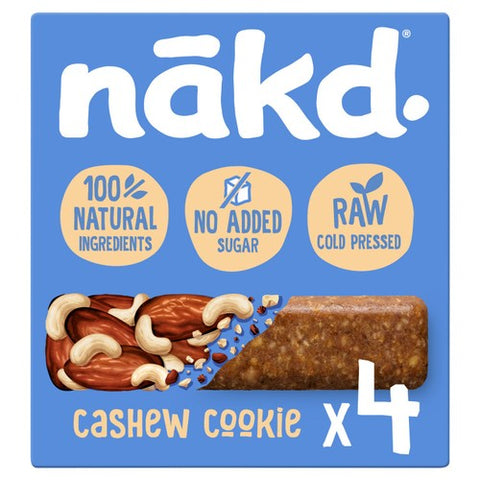 nakd. Cashew Cookie Fruit & Nut Bars Multipack 4 x 35g (Pack of 3)