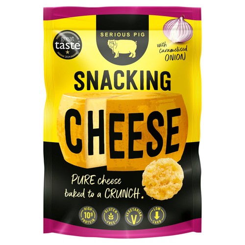 Serious Pig Caramelised Onion Snacking Cheese 24g (Pack of 6)