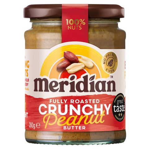 Meridian No Added Salt Crunchy Peanut Butter 280g (Pack of 2)