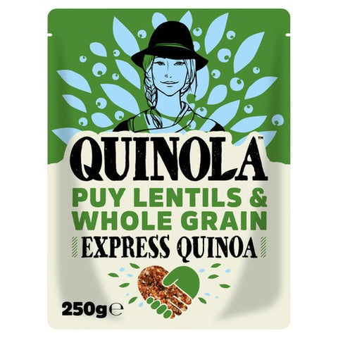 Quinola Puy Lentils & Whole Grain Ready to Eat Quinoa 250g (Pack of 3)