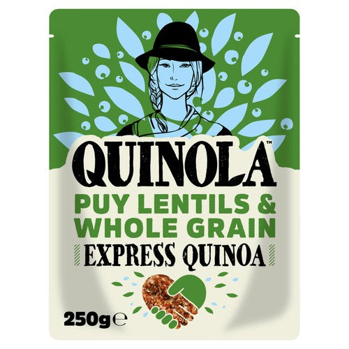 Quinola Puy Lentils & Whole Grain Ready to Eat Quinoa 250g (Pack of 3)