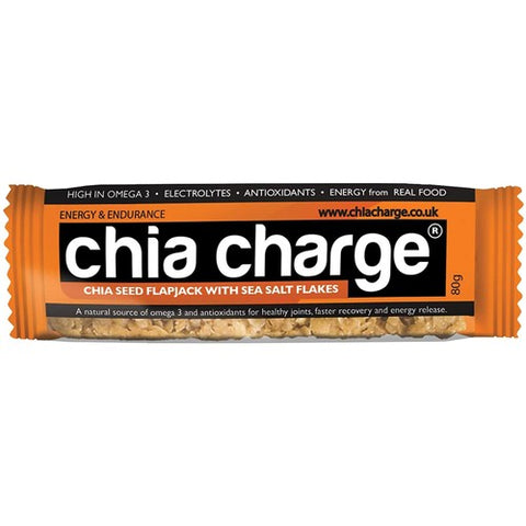 Chia Charge Sea Salt Flakes Chia Seed Flapjack 80g (Pack of 3)