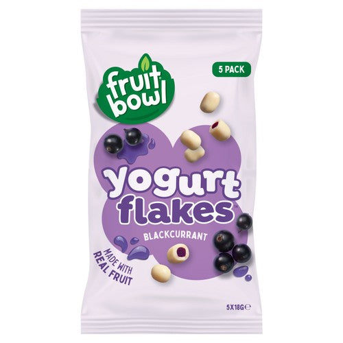 Fruit Bowl Blackcurrant Yogurt Flakes 5 x 18g (Pack of 3)