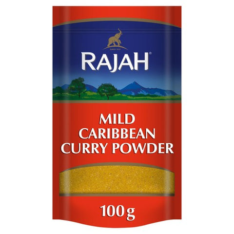 Rajah Spices Mild Caribbean Curry Powder 100g (Pack of 2)