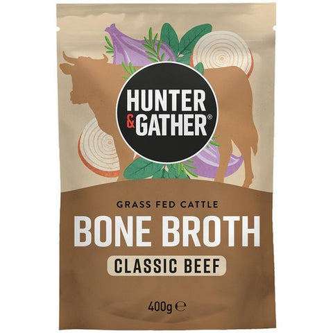 Hunter & Gather Grass-Fed Bone Broth Classic Beef 400g (Pack of 2)