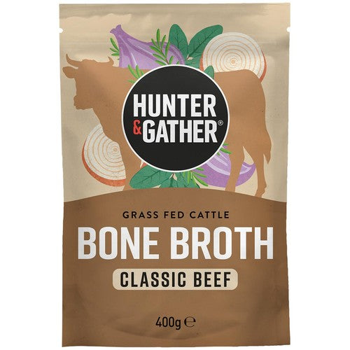 Hunter & Gather Grass-Fed Bone Broth Classic Beef 400g (Pack of 2)