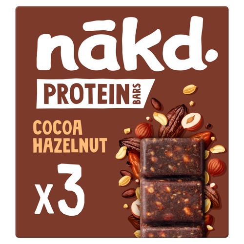nakd. Protein Cocoa Hazelnut Bars Multipack 3 x 45g (Pack of 3)