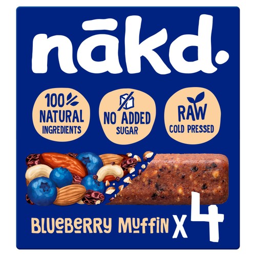 nakd. Blueberry Muffin Fruit & Nut Bars Multipack 4 x 35g (Pack of 3)