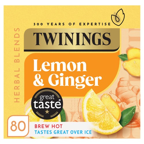 Twinings Lemon & Ginger Tea 80's (Pack of 2)