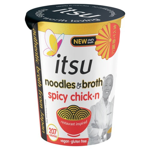 itsu spicy chickn instant noodles & broth pot 64g (Pack of 3)