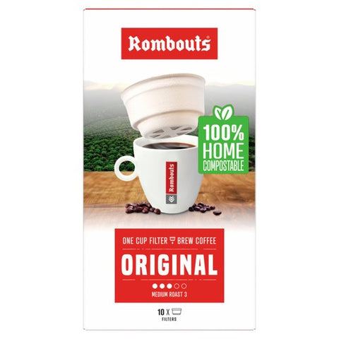 Rombouts Original Compostable One Cup Filter Coffee, 10 pods pack (Pack 3)