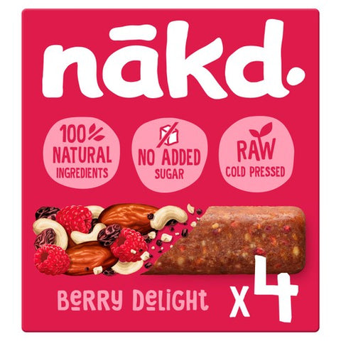 nakd. Berry Delight Fruit & Nut Bars Multipack 4 x 35g (Pack of 3)
