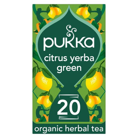 Pukka Herbs Organic Citrus with Yerba Mate Green Tea Bags 20's (Pack of 3)