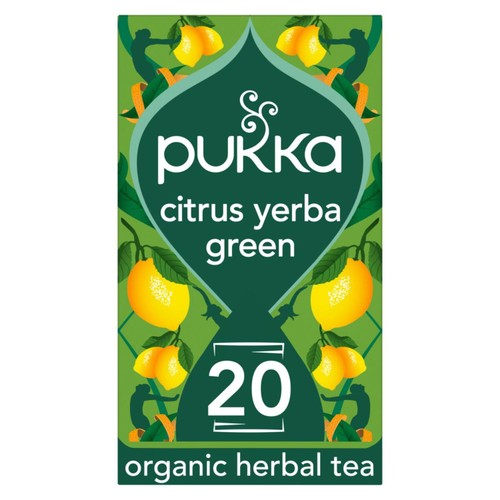 Pukka Herbs Organic Citrus with Yerba Mate Green Tea Bags 20's (Pack of 3)