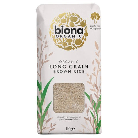 Biona Organic Long Grain Brown Rice 1kg (Pack of 3)