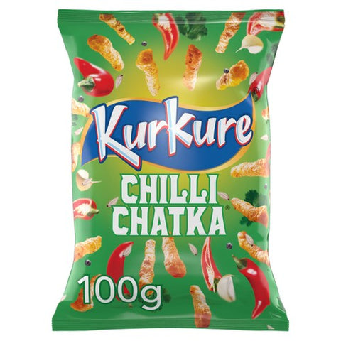 Kurkure Chilli Chatka Sharing Snacks Crisps 100g (Pack of 6)