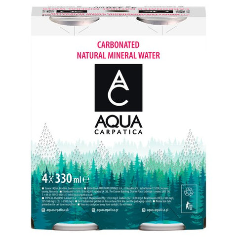 Aqua Carpatica Sparkling Natural Mineral Water 4 x 330ml (Pack of 2)