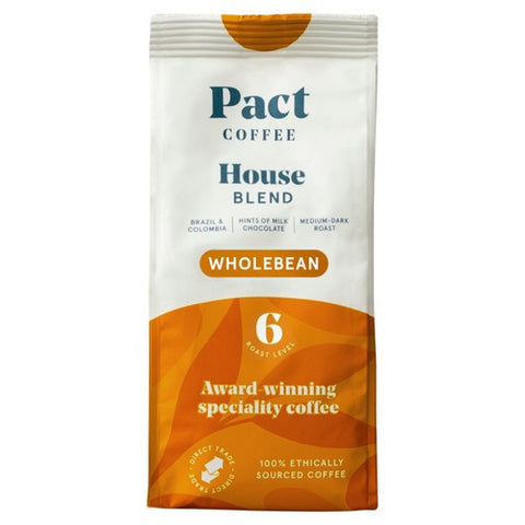 Pact Coffee House Blend Wholebean 200g (Pack of 2)