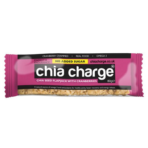 Chia Charge Cranberries Chia Seed Flapjack - no added sugar 80g (Pack of 3)