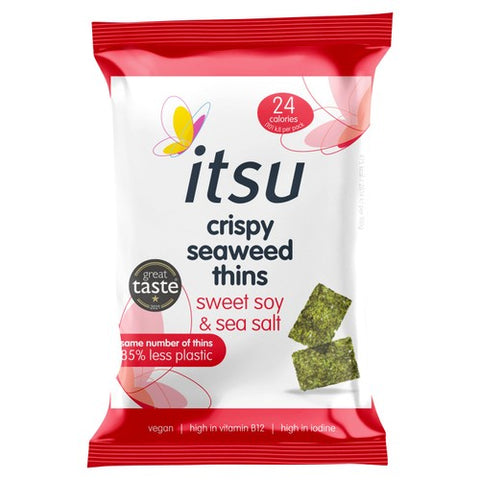 itsu Seaweed Thins Sweet Soy & Sea Salt 5g (Pack of 6)