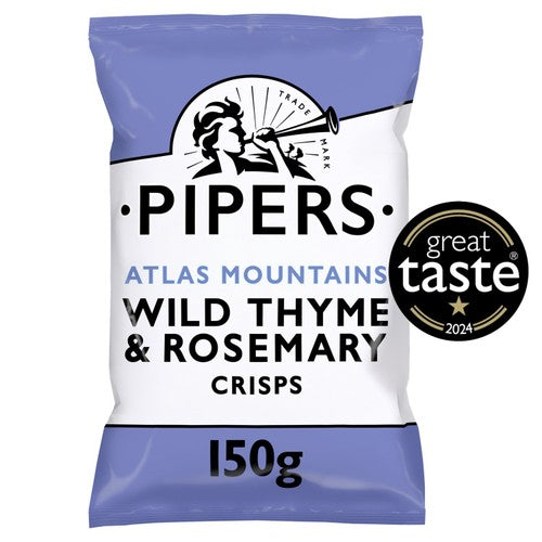 Pipers Atlas Mountains Wild Thyme & Rosemary Sharing Bag Crisps 150g (Pack of 3)
