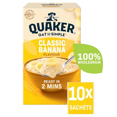 Quaker Oat So Simple Banana Porridge Cereal Sachets 10 x 34.8g (Pack of 3)