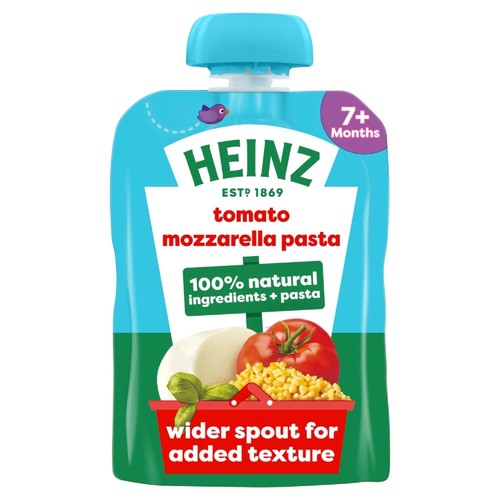 Heinz Tomato Mozzarella Pasta Shapes Baby Food Pouch 7+ Months 130g (Pack of 2)