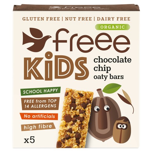 Freee Organic Kids Chocolate Chip Flapjack Oaty Bars 5 x 25g (Pack 3)