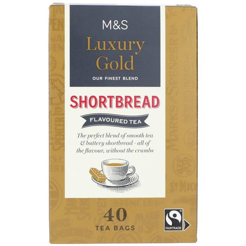 M&S Luxury Gold Shortbread Biscuit Teabags 40's (Pack of 2)