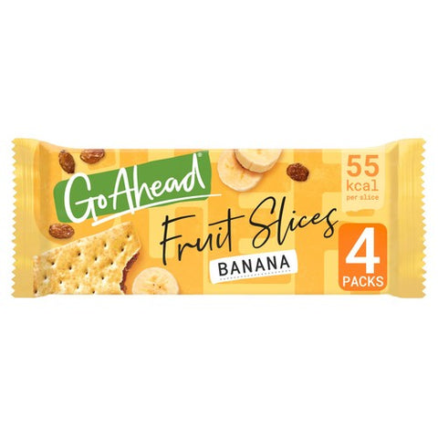 Go Ahead Banana Crispy Fruit Slices Snack Bars Multipack 4 x 43.6g (Pack of 3)