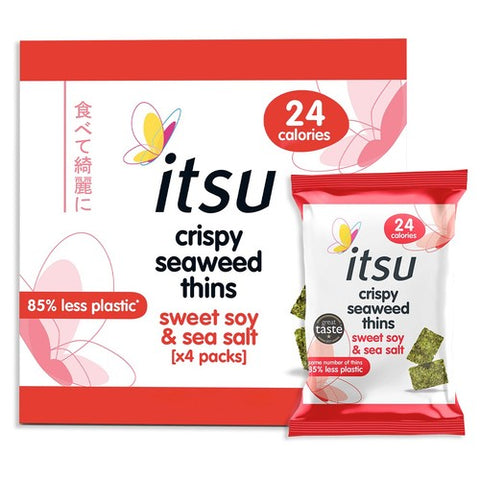 itsu Seaweed Thins Sweet Soy & Sea Salt Multipack 4 x 5g (Pack of 3)