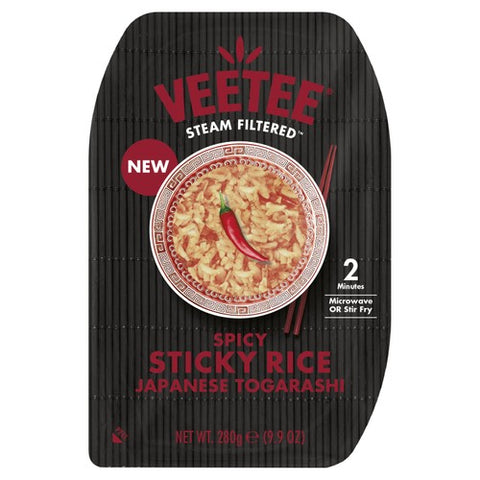 Veetee Japanese Togarashi Spicy Sticky Microwavable Rice 250g (Pack of 3)