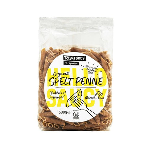 Realfoods Organic Spelt Penne Pasta 500g (Pack of 3)