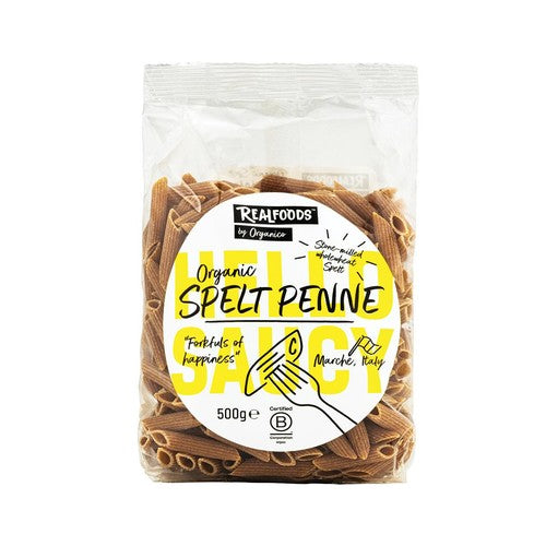 Realfoods Organic Spelt Penne Pasta 500g (Pack of 3)