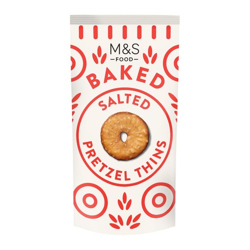 M&S Salted Pretzel Thins 80g (Pack of 6)