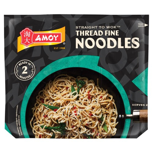 Amoy Straight To Wok Thread Noodles 2 x 150g (Pack of 2)